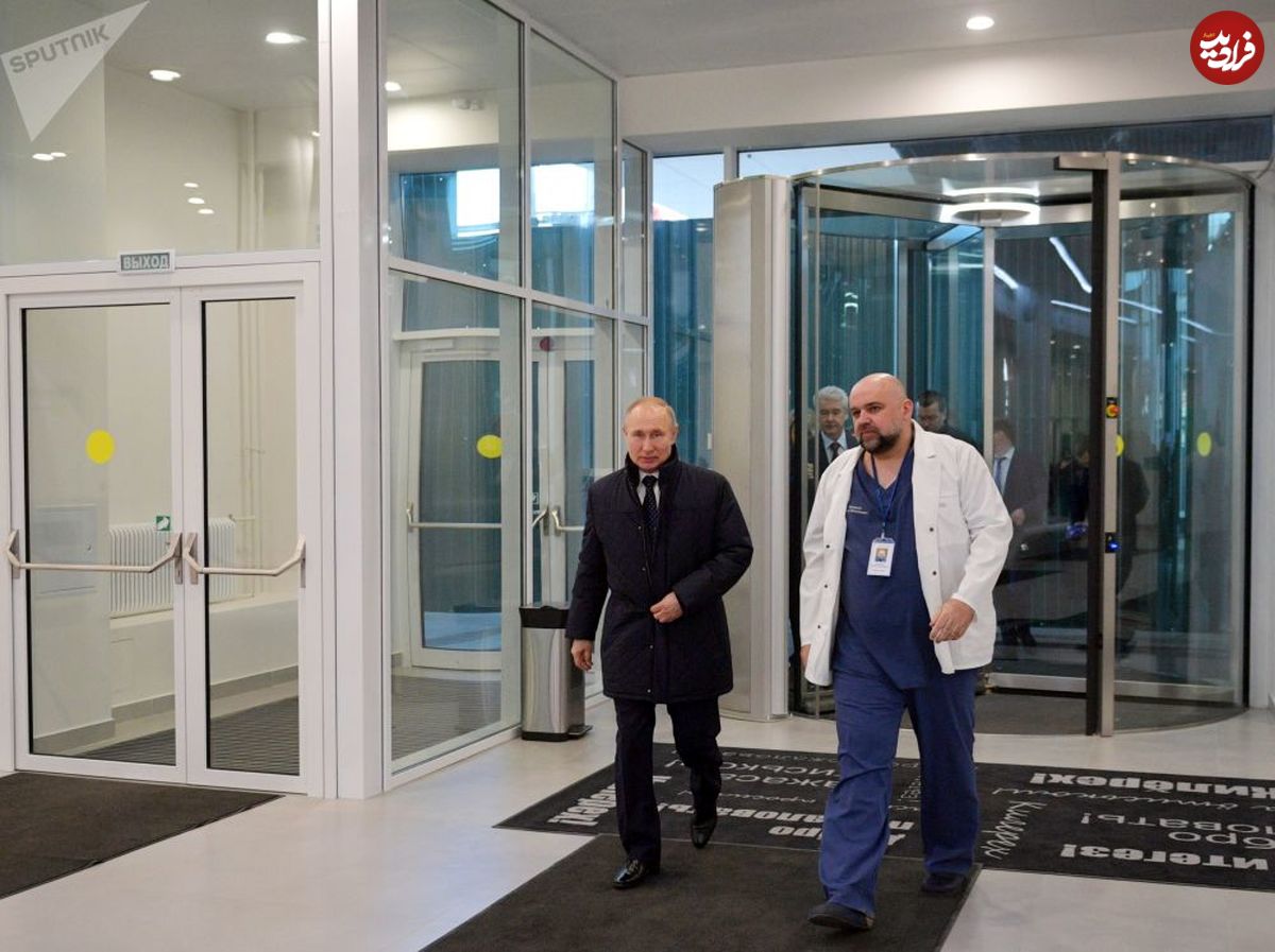 تصاویر/ بازدید پوتین از بیمارستان مبتلایان به کرونا در مسکو