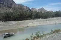 (ویدئو) طغیان رودخانه سرباز در اثر بارش باران


