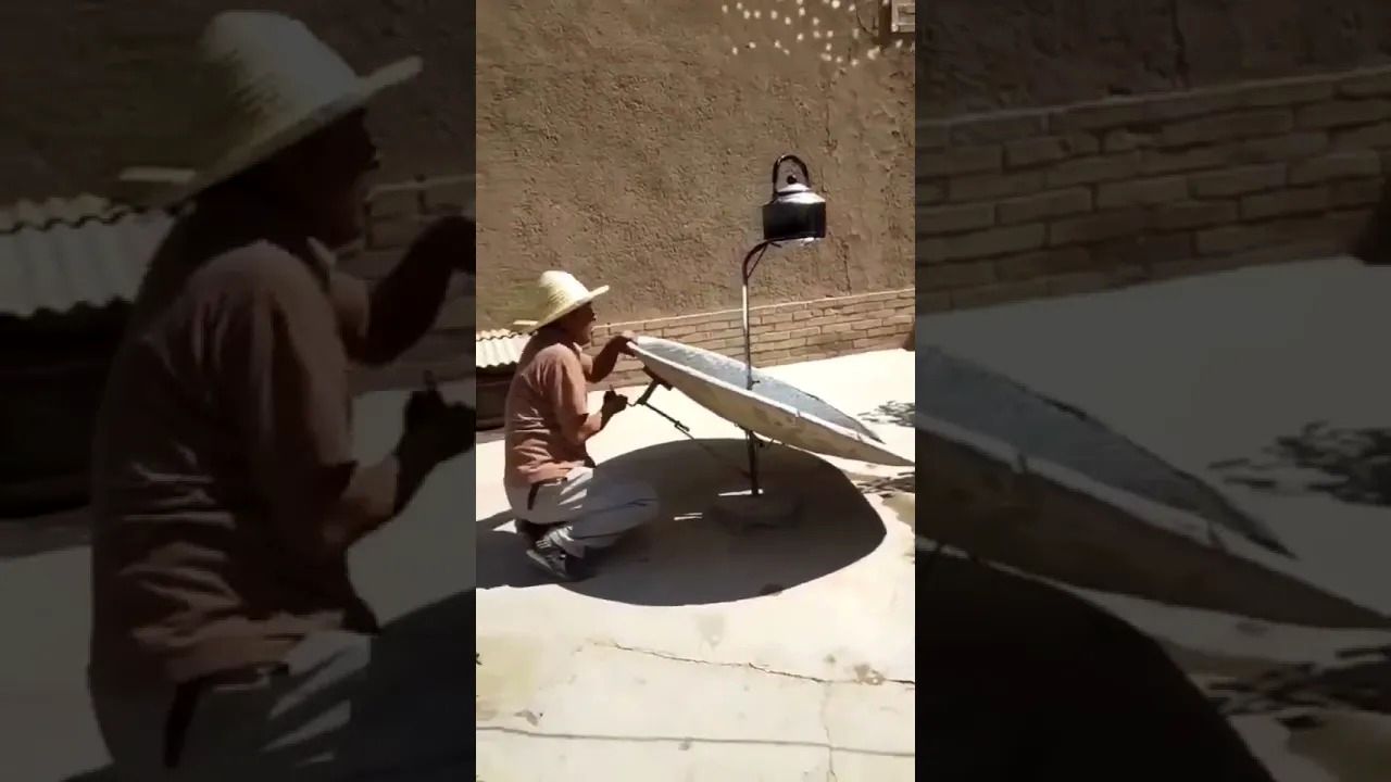 (ویدئو) ببینید این اجاق دست ساز خورشیدی چگونه کتری آب را به نقطه جوش می‌رساند