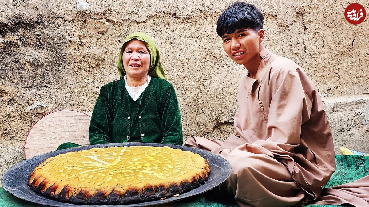 ببینید؛ غذای روستایی در افغانستان؛ پخت نان فطیر در بامیان