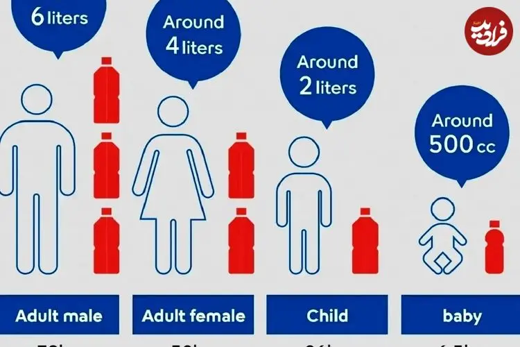 چند لیتر خون در بدن انسان وجود دارد؟