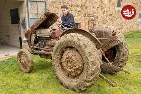 ببینید| مراحل دیدنی تعمیر و احیاء یک تراکتور قدیمی 80 ساله